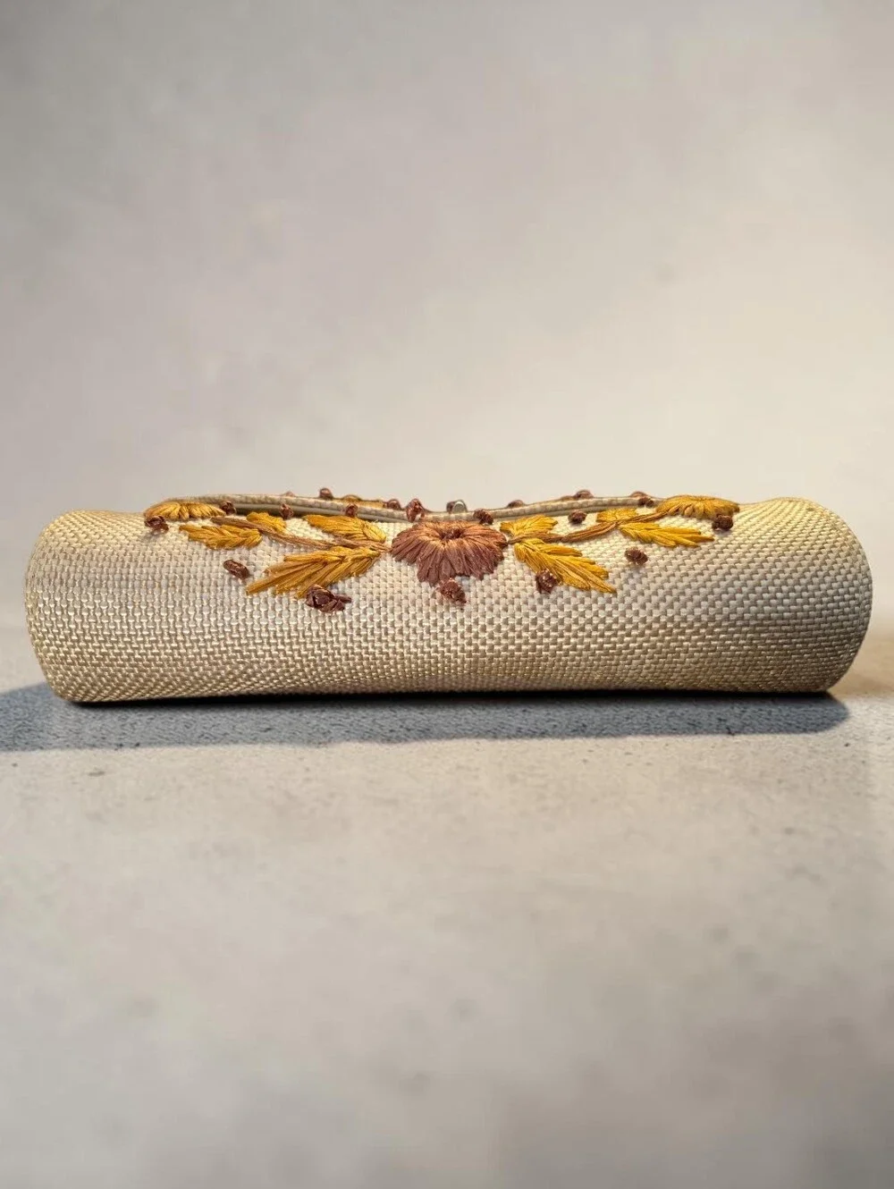 Artisan Handcrafted Embroidered Clutch Wallet With Turn-lock
